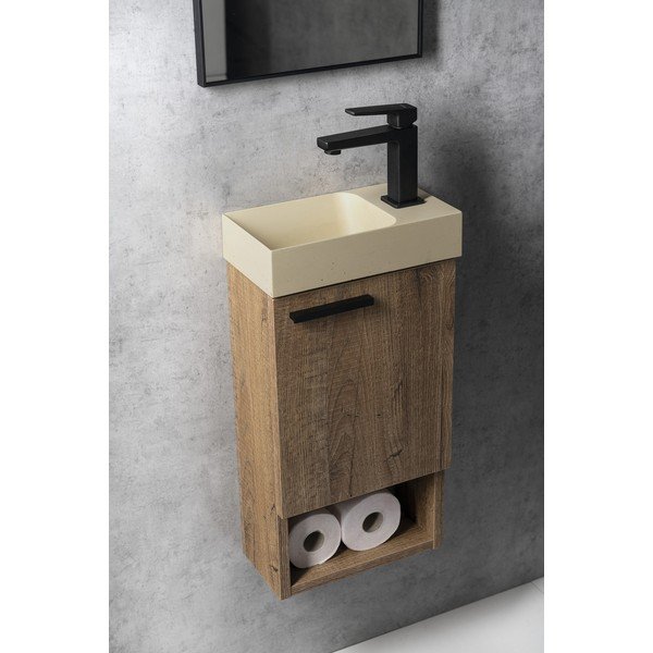 Kremowa betonowa umywalka 31x17 cm Piccolino – Sapho-image-3