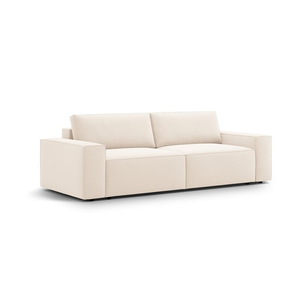 Beżowa aksamitna rozkładana/ze schowkiem sofa 247 cm Jodie – Micadoni -image-3