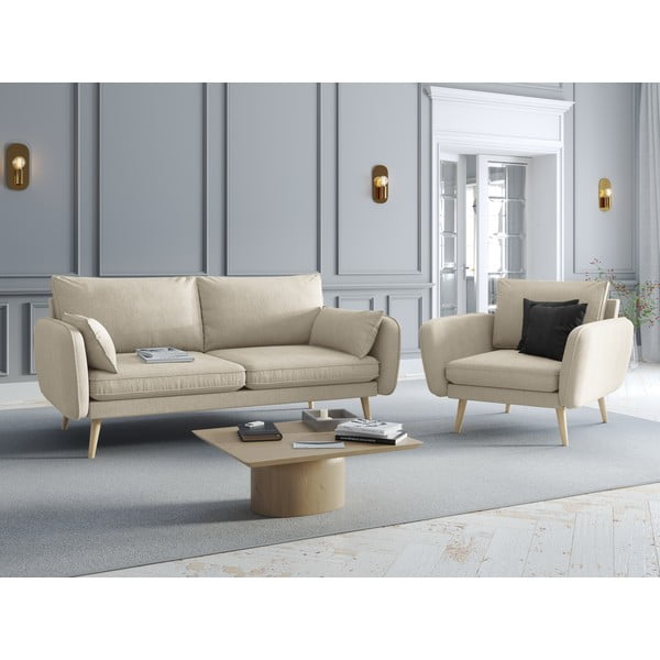 Beżowa sofa Kooko Home Lento, 198 cm-image-1