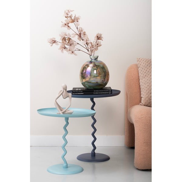 Metalowy okrągły stolik ø 40 cm Zig Zag – Leitmotiv-image-1