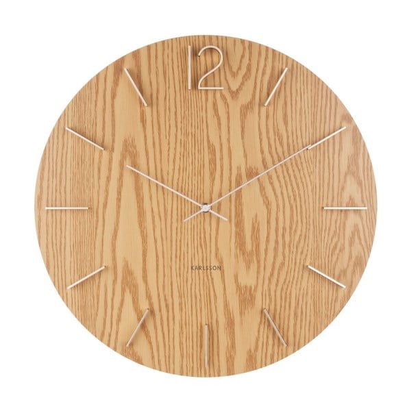 Jasnobrązowy zegar ścienny Karlsson Meek, ⌀ 50 cm