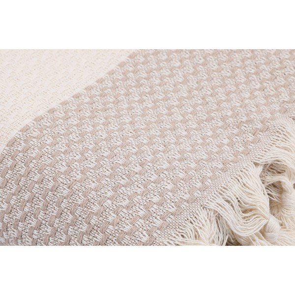 Beżowa bawełniana narzuta na łóżko dwuosobowe 230x200 cm Seritli – Mijolnir-image-3