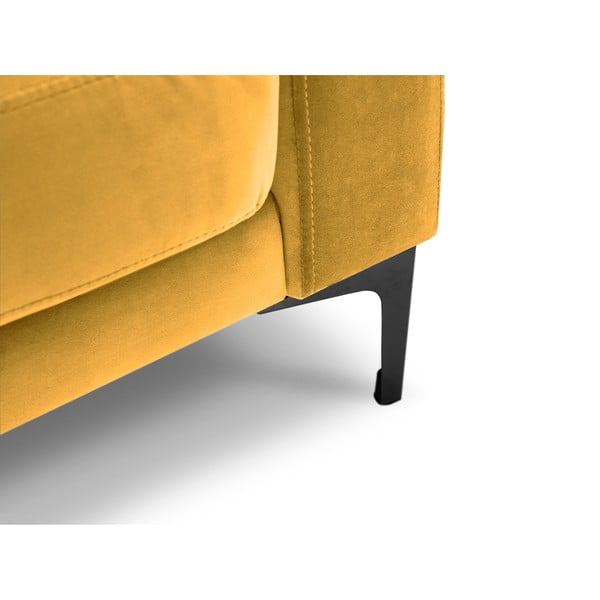 Żółty aksamitny podnóżek Kooko Home Harmony-image-3