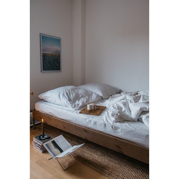 Brązowe łóżko dwuosobowe z litego drewna sosnowego ze stelażem 140x200 cm Core – Karup Design-image-4