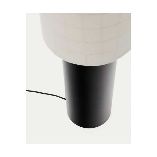 Biało-czarna lampa stojąca z tekstylnym kloszem (wysokość 142 cm) Dulan – Kave Home-image-4
