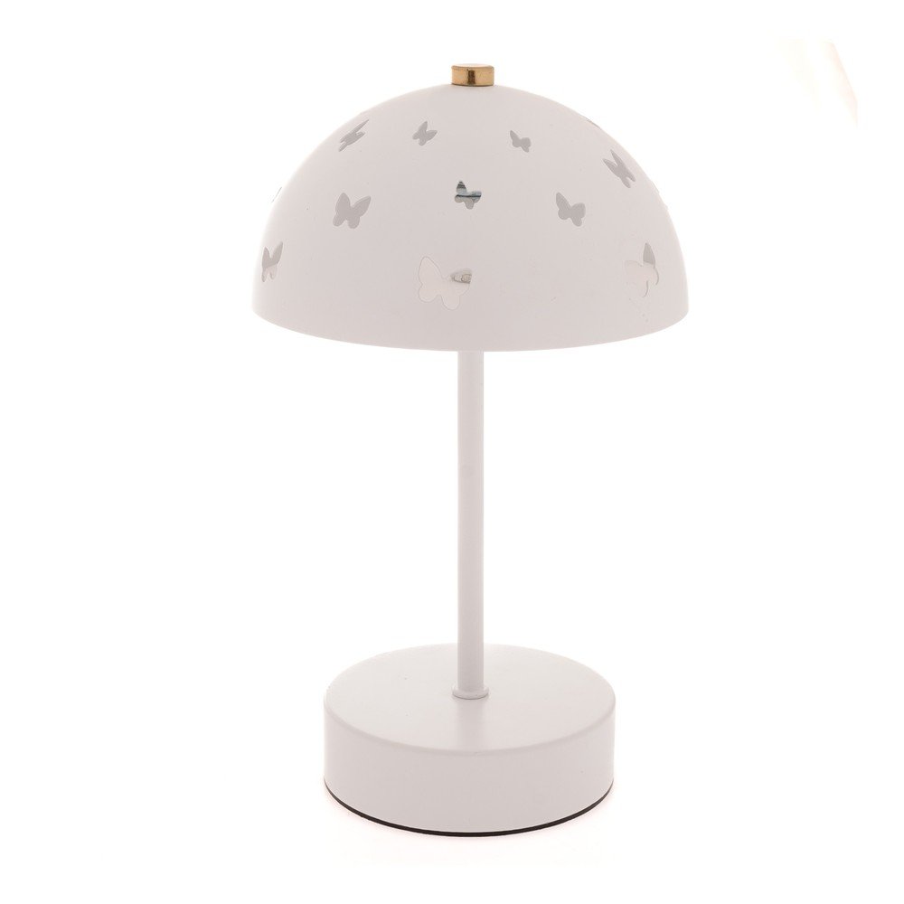 Biała metalowa dziecięca lampa stołowa Butterfly – Dakls