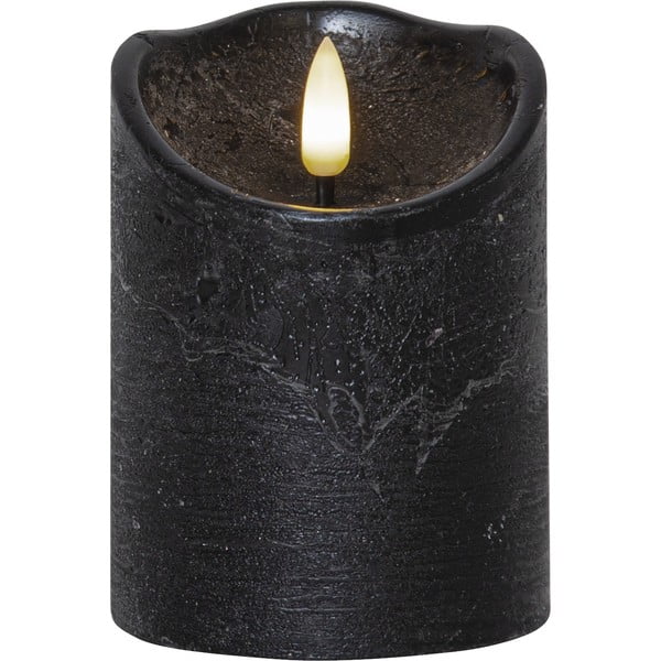 Czarna woskowa świeca LED Star Trading Flamme Rustic, wys. 10 cm