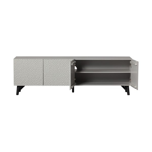 Jasnoszara szafka pod TV z litego drewna mango 185x56x46 cm Carved – WOOOD-image-4