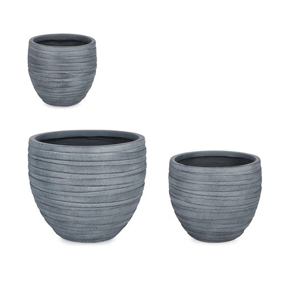 Doniczki zestaw 3 szt. ø 46 cm Strips – Bizzotto-image-1