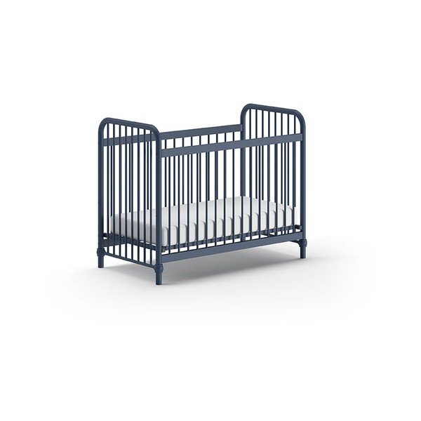 Niebieskie metalowe łóżeczko 60x120 cm BRONXX – Vipack-image-2