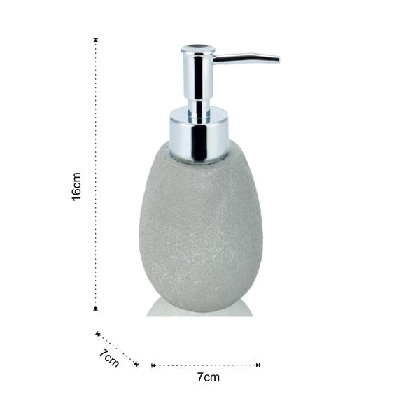 Beżowy zestaw akcesoriów łazienkowych z żywicy polimerowej Cement – Tomasucci-image-1