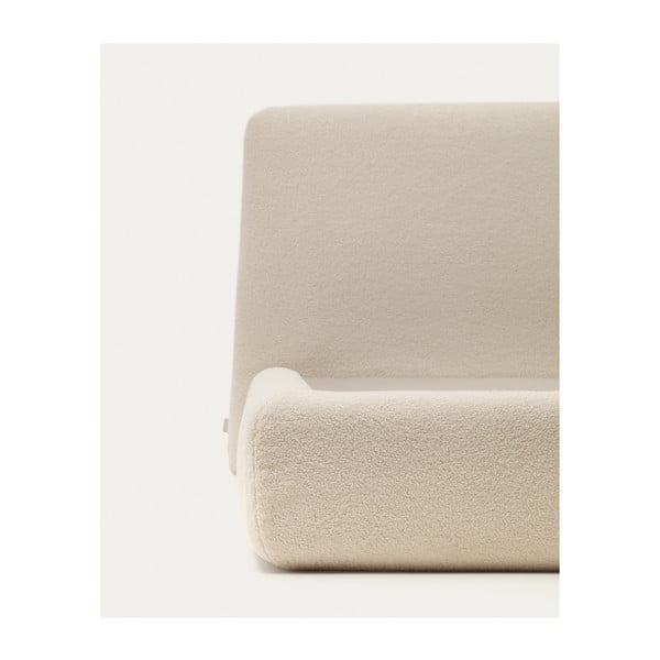 Beżowe tapicerowane łóżko dwuosobowe 180x200 cm Martina – Kave Home-image-4