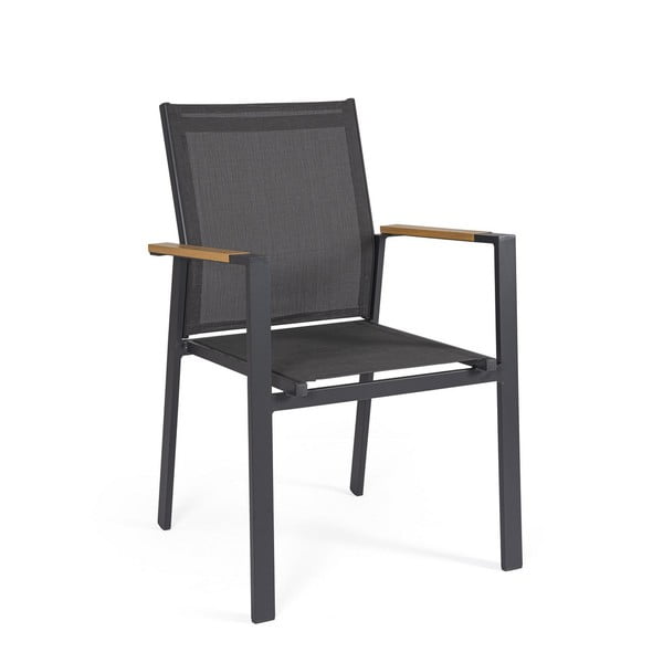 Antracytowe metalowe krzesła ogrodowe zestaw 4 szt. Heta   – Bizzotto