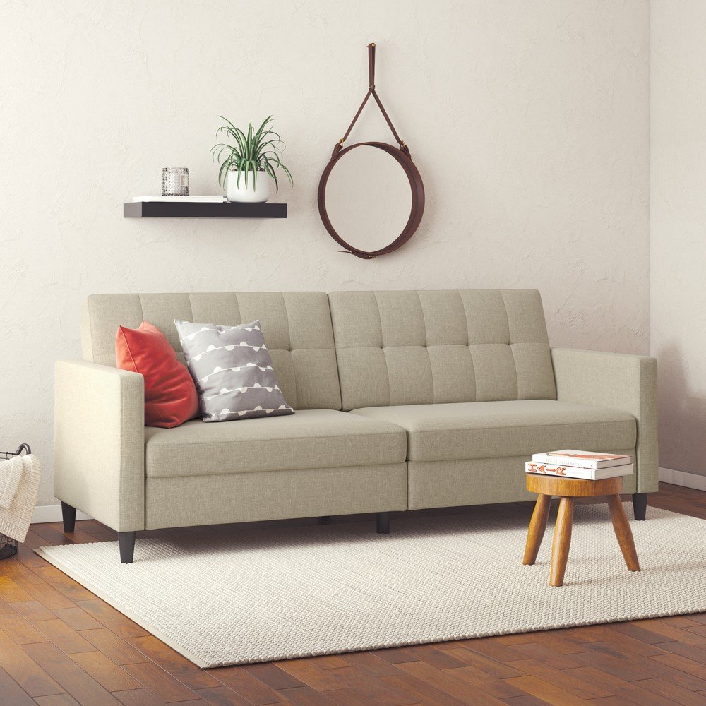 Beżowa rozkładana sofa 82 cm Hartford – Støraa (zdjęcie 6)
