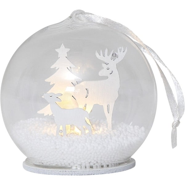 Biała dekoracja świetlna ze świątecznym motywem ø 8 cm Fauna – Star Trading