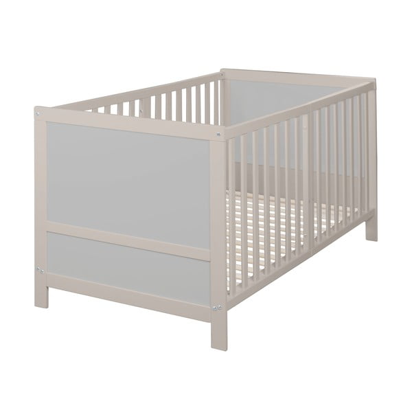 Szare łóżeczko z regulowaną wysokością 70x140 cm Easy Sleep – Roba-image-2