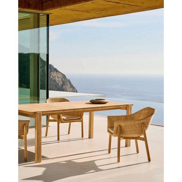 Stół ogrodowy z litego drewna tekowego 102x220 cm Icaro – Kave Home-image-1