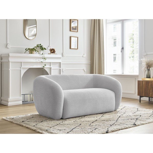 Jasnoszara sofa z tkaniny szenilowej 160 cm Celine – Bobochic Paris-image-1
