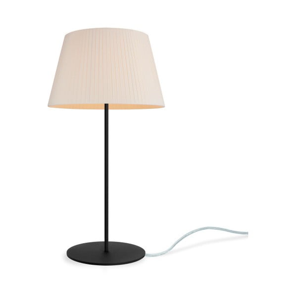 Kremowa lampa stołowa z czarną podstawką Bulb Attack Dos Plisado, ⌀ 36 cm