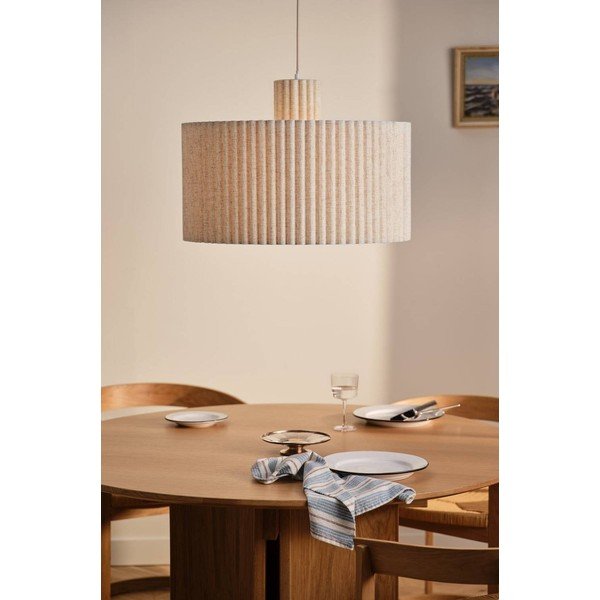Beżowa lniana lampa wisząca ø 60 cm Alina – Jotex-image-1