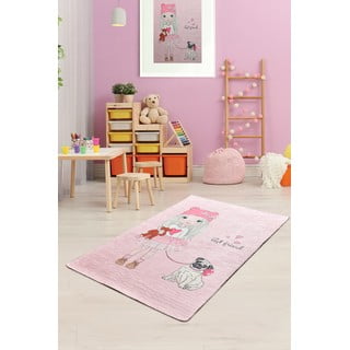 Różowy antypoślizgowy dywan dziecięcy Conceptum Hypnose Best Friend, 100x160 cm