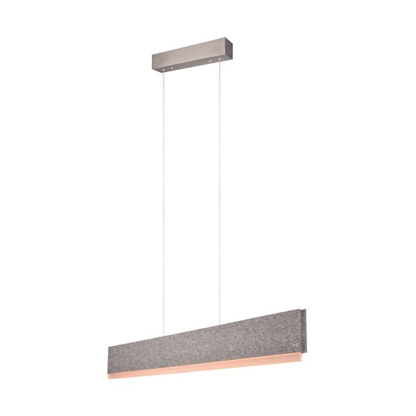 Szara lampa wisząca LED ze sterowaniem głosowym/mobilną aplikacją i tekstylnym kloszem Cicara – CINQUE-image-3