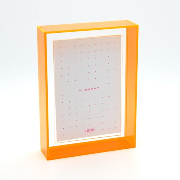 Ramka na zdjęcia z pomarańczowymi krawędziami Lund London Flash Blocco, 13,6x18,6 cm