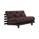 Ciemnobrązowa rozkładana sofa 140 cm Roots Black Night – Karup Design