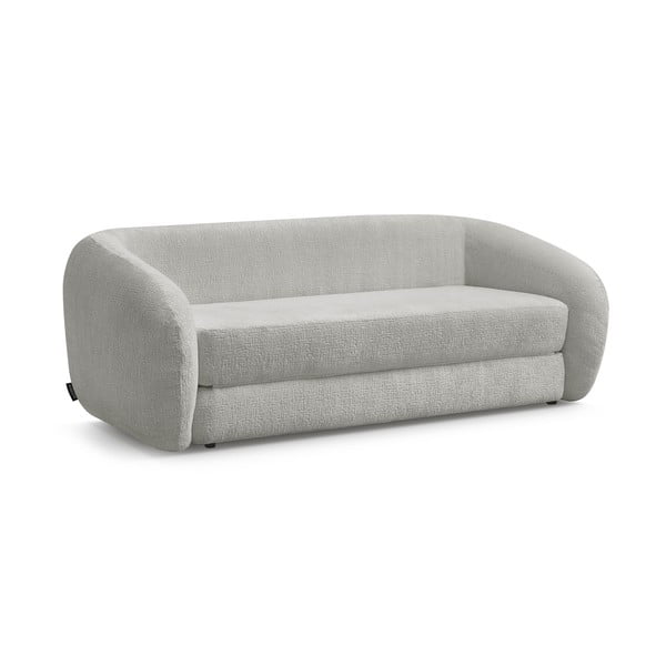 Jasnoszara rozkładana sofa z tkaniny szenilowej 228 cm Neyo – Bobochic Paris-image-3