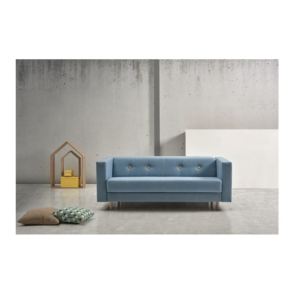 Niebieska sofa rozkładana Suinta Botton, szer. 176 cm