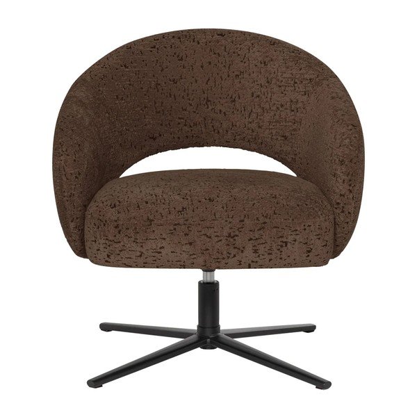 Brązowy fotel z tkaniny szenilowej Pico – WOOOD-image-2