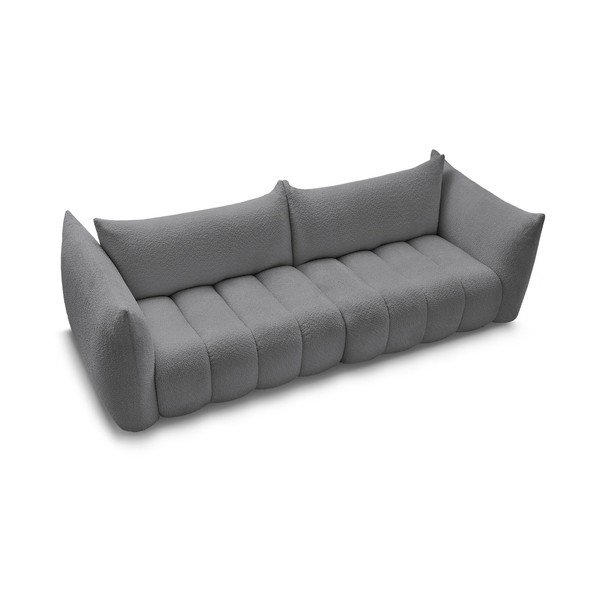 Szara sofa z materiału bouclé 286 cm Azra – Bobochic Paris-image-3