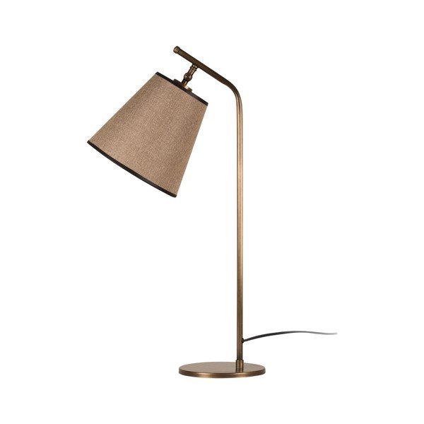 Lampa stołowa w złotej barwie z beżowym abażurem Don-image-1