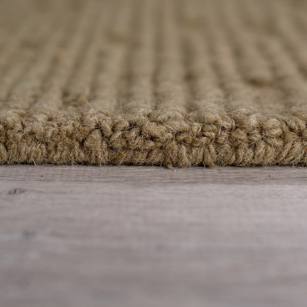 Wełniany dywan tkany ręcznie w kolorze khaki 160x230 cm Harris Boucle – Flair Rugs-image-4