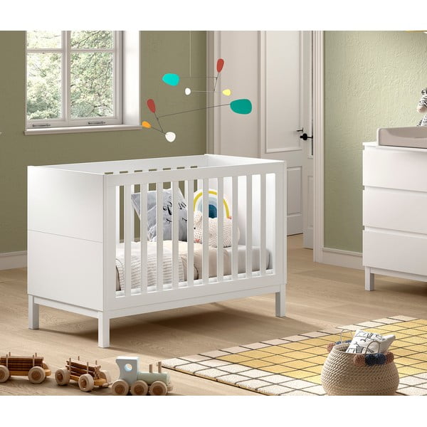 Białe łóżeczko z litego drewna sosnowego 60x120 cm Eva – Vipack-image-1