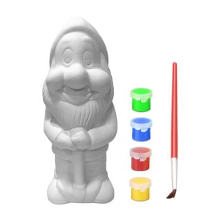 Krasnal ogrodowy DIY z farbami i pędzlem, wys. 21,1 cm
