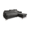 Ciemnoszary aksamitny rozkładany narożnik (prawostronny) Sweet Harmony – Miuform