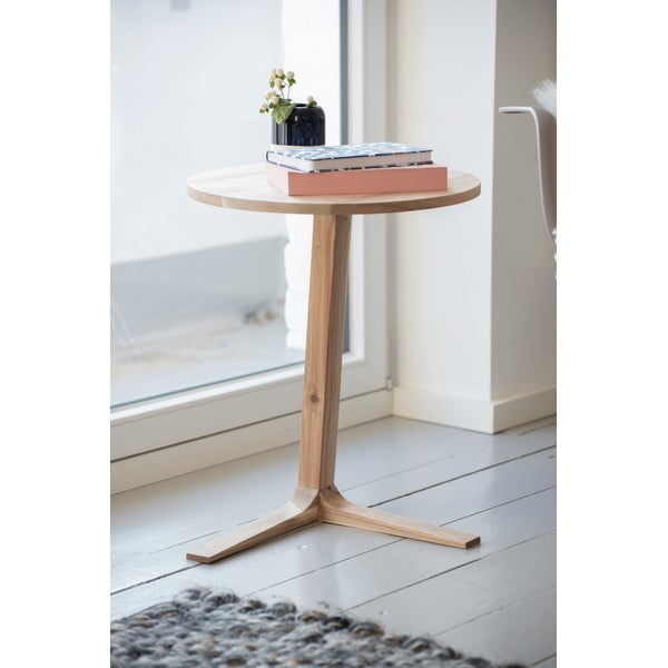 Okrągły stolik z litego drewna akacjowego ø 40 cm Acina – Wenko-image-2