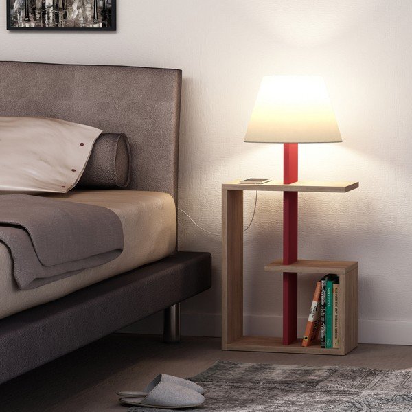 Ciemnoczerwona lampa stojąca Homitis Saly-image-1