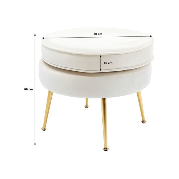 Biały aksamitny podnóżek Water Lily – Kare Design-image-3