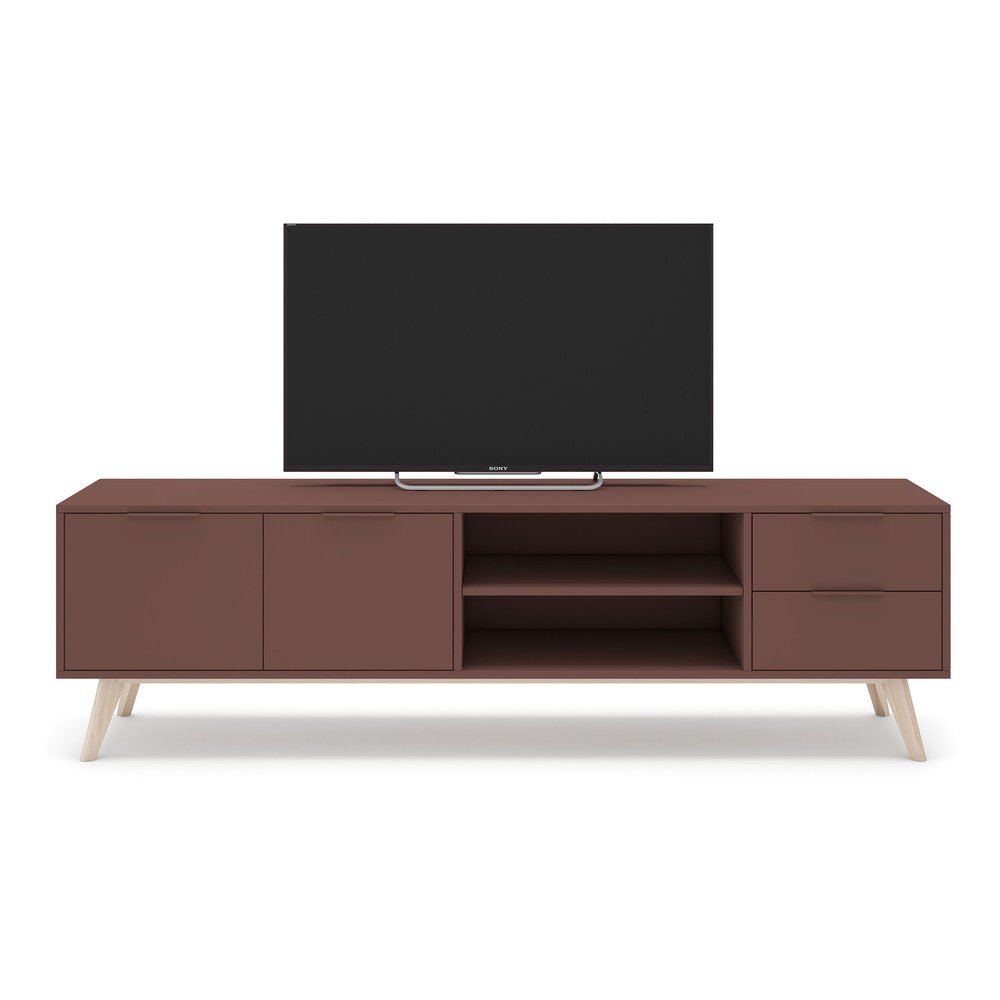 Szafka pod TV z matowym wykończeniem w kolorze terakoty 180x53x40 cm Campus – Marckeric (zdjęcie 7)