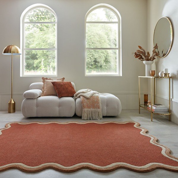 Dywan z mieszanki wełny tkany ręcznie w kolorze terakoty 160x230 cm Rivo Wool – Flair Rugs-image-1