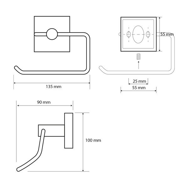 Mosiężny uchwyt na papier toaletowy w kolorze srebra Sapho X-Square-image-1