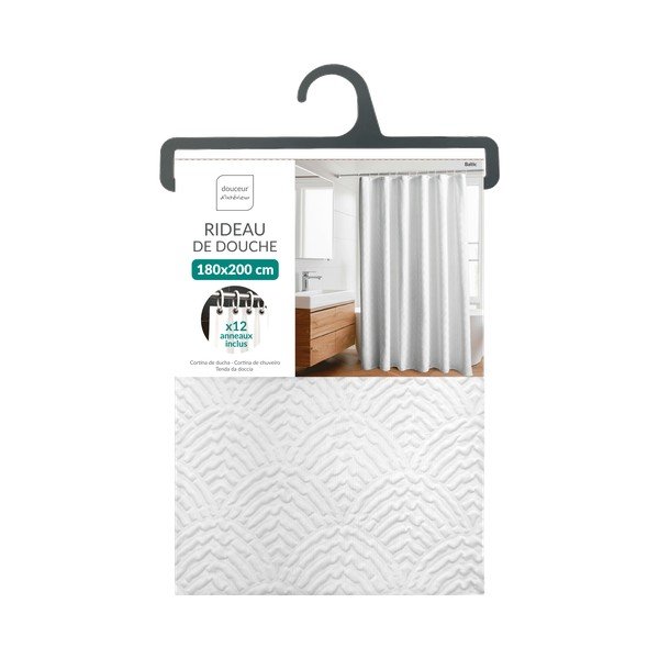 Biała zasłona z mikrowłókna 180x200 cm Baltic – douceur d'intérieur-image-1