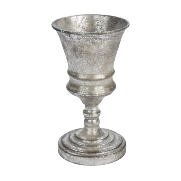 Pucharek dekoracyjny w srebrnej barwie Ego Dekor, wys. 22 cm