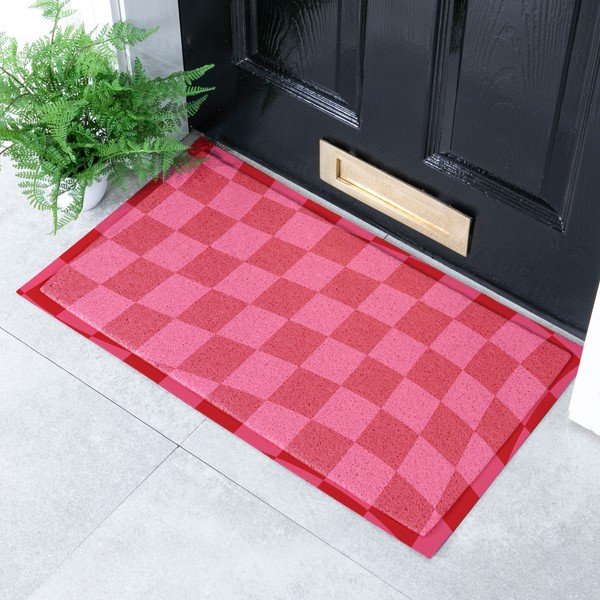 Wycieraczka z plastiku z recyklingu 40x70 cm Wavy Checkerboard  – Artsy Doormats-image-1