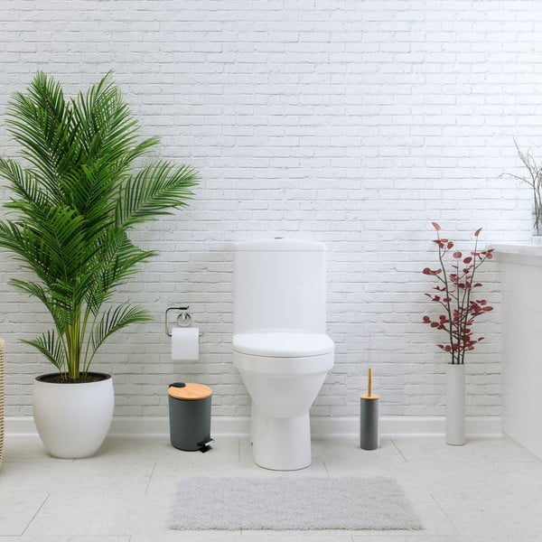 Ciemnoszary stalowy kosz na śmieci z pedałem 5 l   Adonis – Spirella-image-1