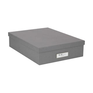 Szare pudełko na dokumenty z etykietą Bigso Box of Sweden Oskar, A4