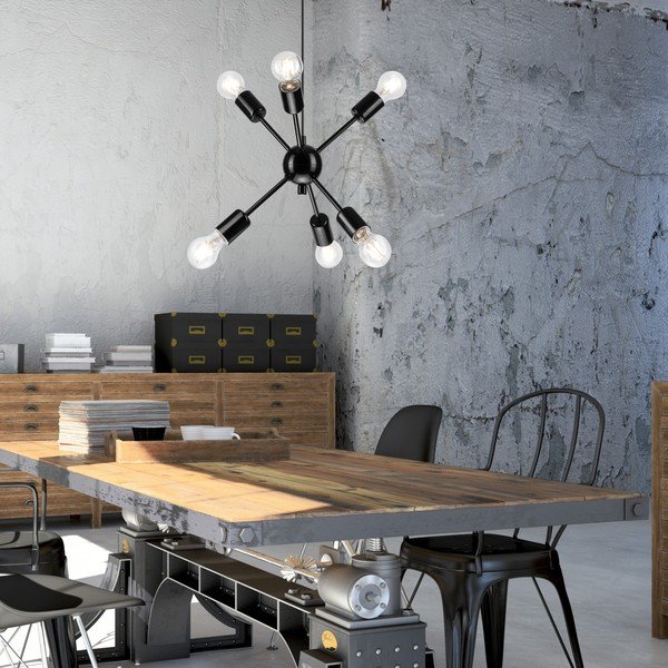Czarna lampa wisząca − LAMKUR-image-2