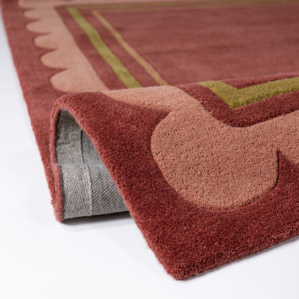 Bordowy wełniany chodnik tkany ręcznie 80x230 cm Lois – Flair Rugs (zdjęcie 3)